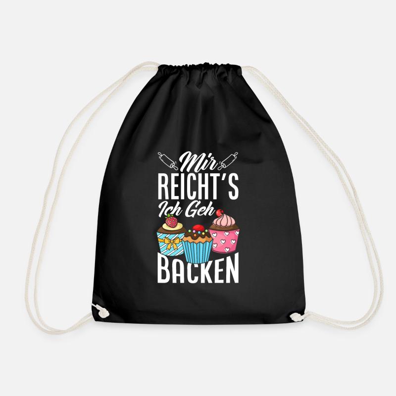 Mir Reicht's Ich Geh Backen Lustiges Backen - Turnbeutel - Schwarz