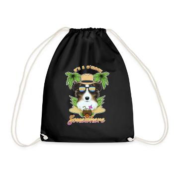 It Is 5 OClock Somewhere Drinking Australian - Drawstring Bag - black - Front