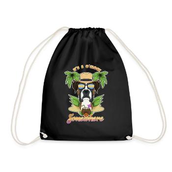 It Is 5 OClock Somewhere Drinking Boxer - Drawstring Bag - black - Front