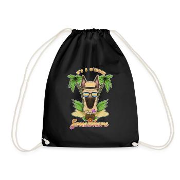 It Is 5 OClock Somewhere Drinking Malinois - Drawstring Bag - black - Front