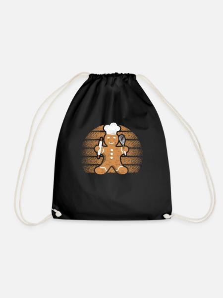 Gingerbread Man Boulangerie de Noël Drôle Cuit au four - Sac de sport léger - noir