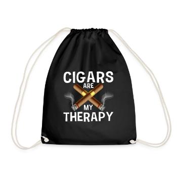 Les cigares sont ma thérapie Les fumeurs de cigares - Sac de sport léger - noir - Devant