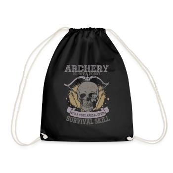 Archery is not a hobby -hunting bow and - Drawstring Bag - black - Front