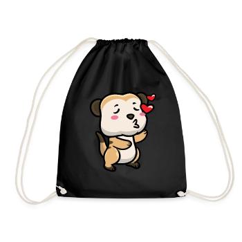Meerkats Animal lovers Meerkat lovers - Drawstring Bag - black - Front