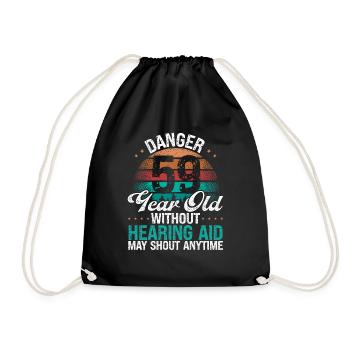 59 Birthday Idea Humor May Shout Funny 59 Year Old - Drawstring Bag - black - Front