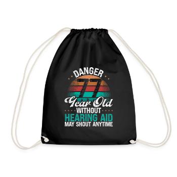 77 Idée d’anniversaire L’humour peut crier drôle 77 ans - Sac de sport léger - noir - Devant