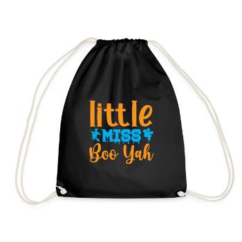 Little miss boo yah - halloween humor - Drawstring Bag - black - Front