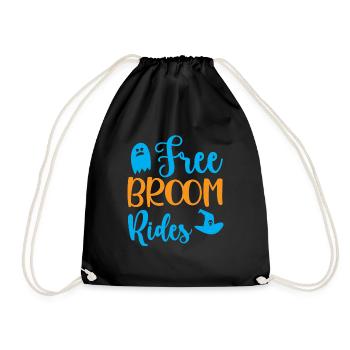 Free broom rides - halloween humor - Drawstring Bag - black - Front