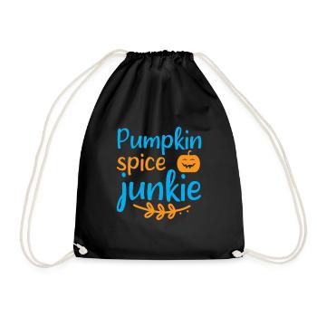 Pumpkin spice junkie - Drawstring Bag - black - Front