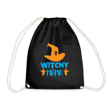 Witchy mama - halloween mom humor - Drawstring Bag - black - Front
