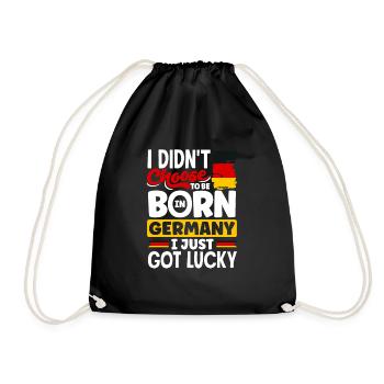 German Germany German Flag I Just Got Lucky Funny - Turnbeutel - Schwarz - Vorne
