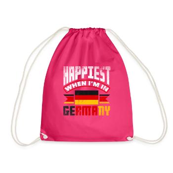 German Germany German Flag Happiest When Im In - Turnbeutel - Fuchsia - Vorne