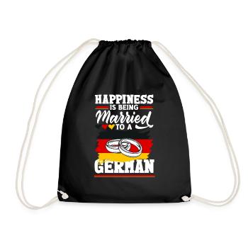 Happiness Is being Married To A German Germany - Turnbeutel - Schwarz - Vorne