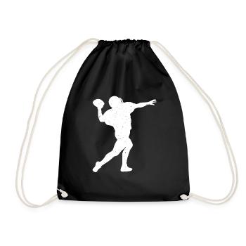 Fußball Silhouette Fußballer Geschenk Fußball Spie - Turnbeutel - Schwarz - Vorne