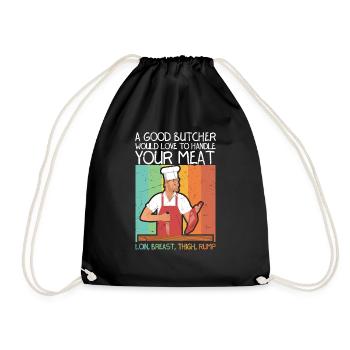 Butchery Always Fresh Meat Vintage Distressed - Drawstring Bag - black - Front