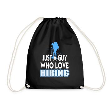 Juste un gars qui aime la randonnée Design rétro génial - Sac de sport léger - noir - Devant