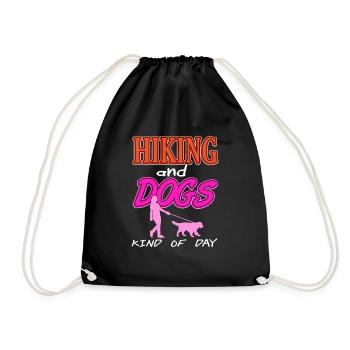 Hiking & Dogs Is My Kind Of Day Retro Hiker Tee - Turnbeutel - Schwarz - Vorne