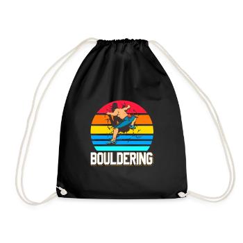 Retro Vintage Awesome Bouldering Designs Tea - Drawstring Bag - black - Front