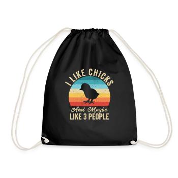J'aime Les Poussins Humour Fermier Cadeau - Sac de sport léger - noir - Devant