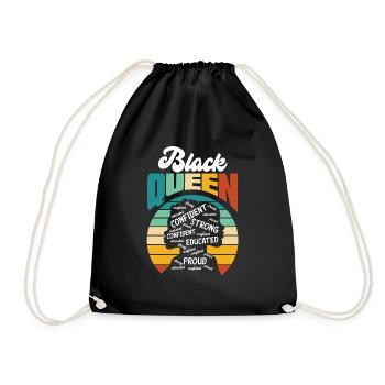 Melanin African American African American Woman - Drawstring Bag - black - Front