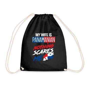 Lustiges Panama Panamaer Panamaerin Geschenk - Turnbeutel - Schwarz - Vorne