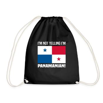 Lustiges Panama Panamaer Panamaerin Geschenk - Turnbeutel - Schwarz - Vorne
