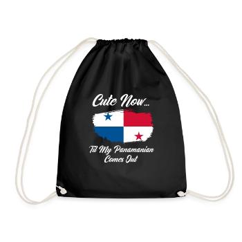 Lustiges Panama Panamaer Panamaerin Geschenk - Turnbeutel - Schwarz - Vorne