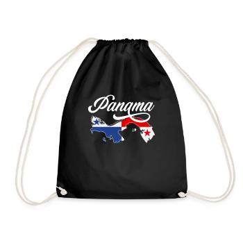 Lustiges Panama Panamaer Panamaerin Geschenk - Turnbeutel - Schwarz - Vorne