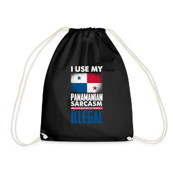 Lustiges Panama Panamaer Panamaerin Geschenk - Turnbeutel - Schwarz - Vorne