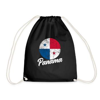 Lustiges Panama Panamaer Panamaerin Geschenk - Turnbeutel - Schwarz - Vorne