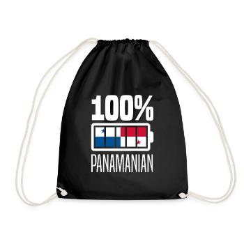 Lustiges Panama Panamaer Panamaerin Geschenk - Turnbeutel - Schwarz - Vorne