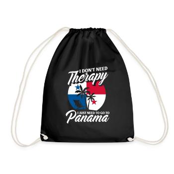 Lustiges Panama Panamaer Panamaerin Geschenk - Turnbeutel - Schwarz - Vorne