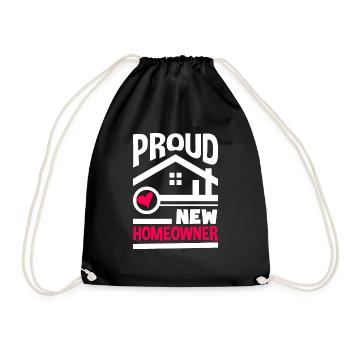 Homeowner Home Purchase Gift - Drawstring Bag - black - Front
