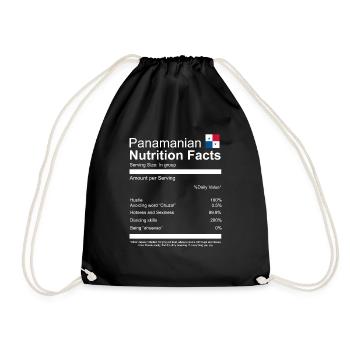 Lustiges Panama Panamaer Panamaerin Geschenk - Turnbeutel - Schwarz - Vorne