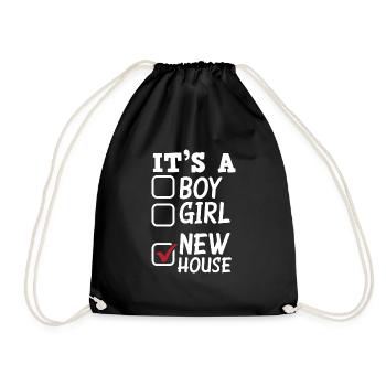 Homeowner Home Purchase Gift - Drawstring Bag - black - Front