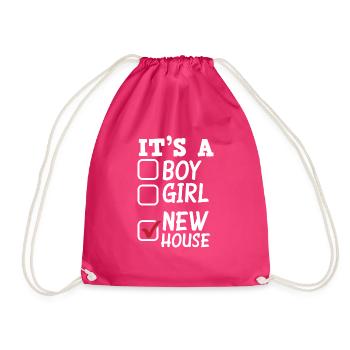 Homeowner Home Purchase Gift - Drawstring Bag - fuchsia - Front