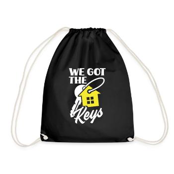 Homeowner Home Purchase Gift - Drawstring Bag - black - Front