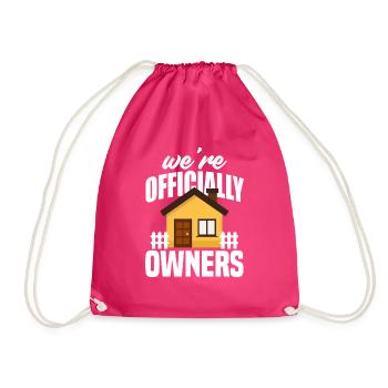 Homeowner Home Purchase Gift - Drawstring Bag - fuchsia - Front