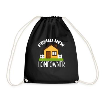 Homeowner Home Purchase Gift - Drawstring Bag - black - Front