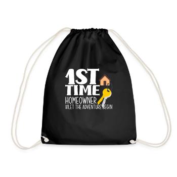 Homeowner Home Purchase Gift - Drawstring Bag - black - Front