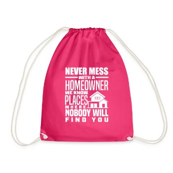 Homeowner Home Purchase Gift - Drawstring Bag - fuchsia - Front