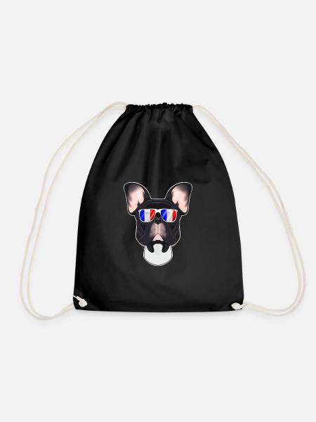 French Bulldog France Sunglasses I French Flag - Turnbeutel - Schwarz