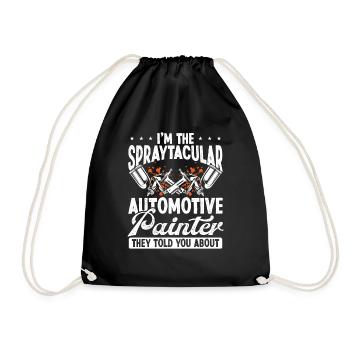 Car Painter Autobody Technician Vehicle Detailer - Drawstring Bag - black - Front
