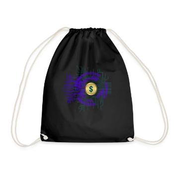 Crypto Blockchain Men's - Drawstring Bag - black - Front