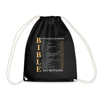 Bible Emergency Number Jesus Christian - Turnbeutel - Schwarz - Vorne