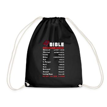 Bible Emergency Hotline Jesus Christian - Drawstring Bag - black - Front