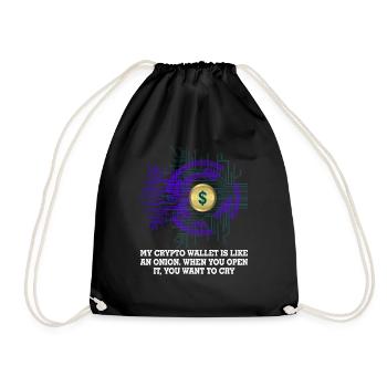 Crypto Wallet Funny Cryptocurrency Quote - Drawstring Bag - black - Front