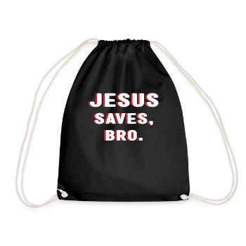 Amour Jésus sauve Frère Seigneur Dieu Pasteur chrétien - Sac de sport léger - noir - Devant