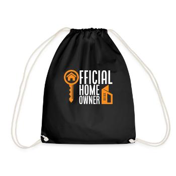 Homeowner Home Purchase Gift - Drawstring Bag - black - Front