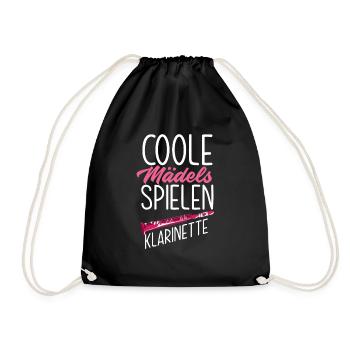 Lustiges Klarinette Klarinettist Geschenk - Turnbeutel - Schwarz - Vorne